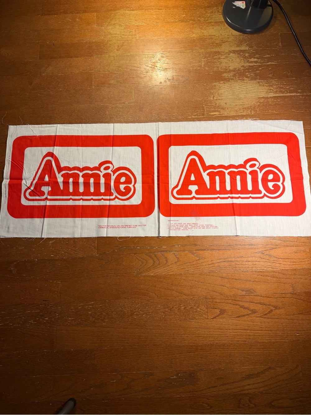 1982 Vintage Annie Stitch Logo Fabric